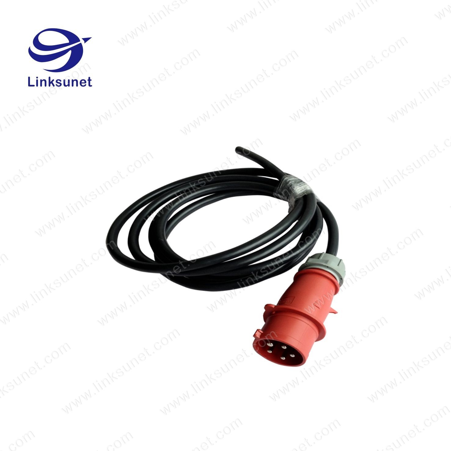 5PIN PE IP44 Plug MN3501 waterproof red / blue connector Industrial Wire Harness