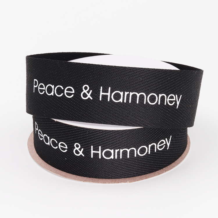 Screen Ink Personalised Printed Ribbon Polyester Material Custom Logo