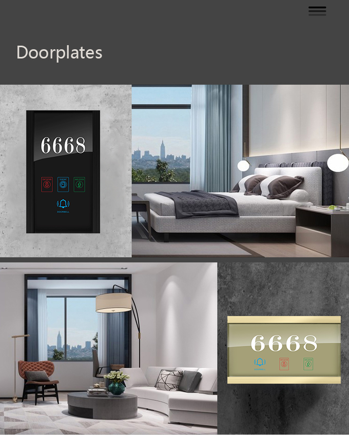 Black / Champagne Outdoor Doorbell Switch DND / MUR Function
