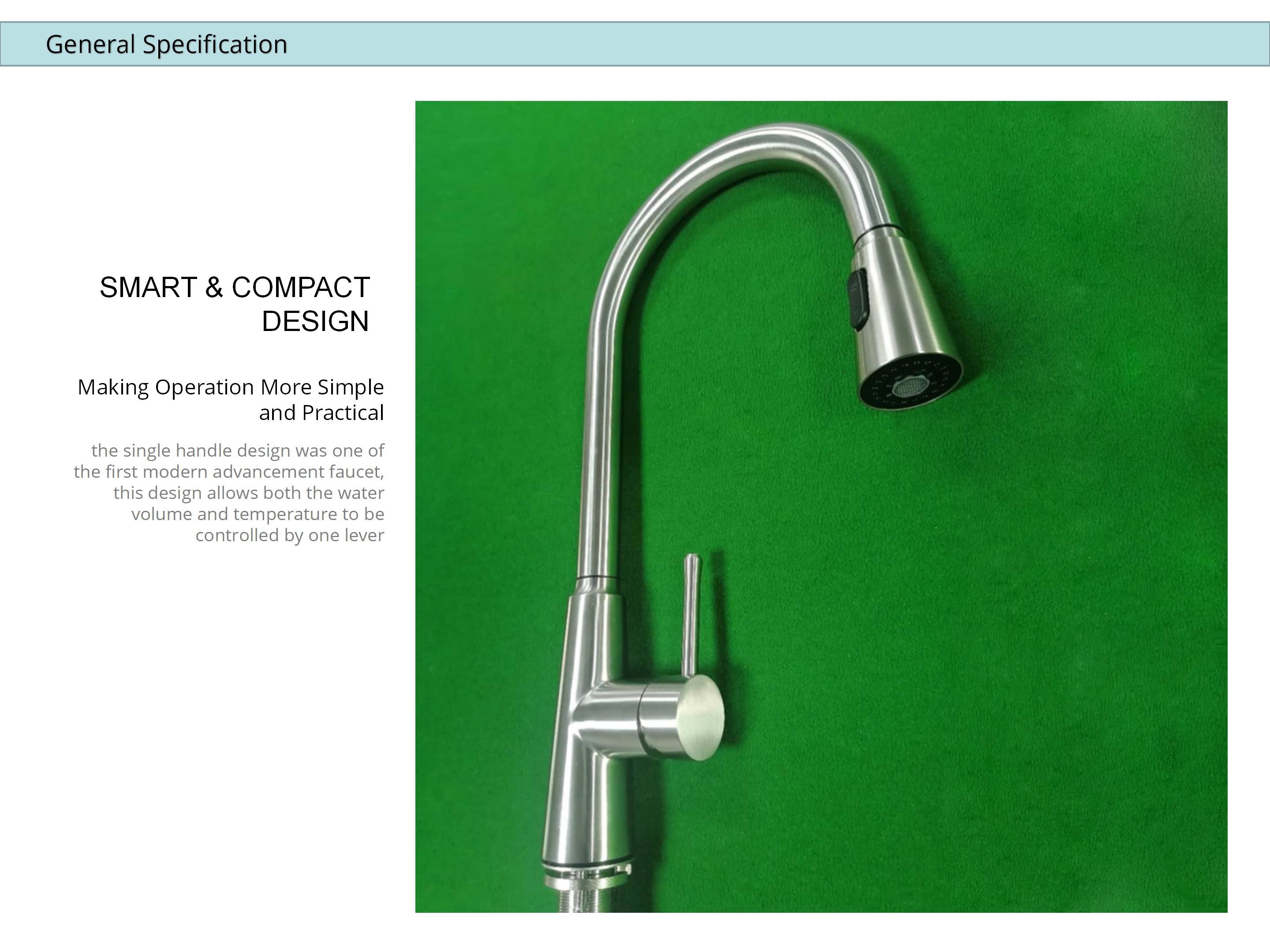 IPX5 Brushed Nickel Pull Out Kitchen Taps CUPC Braided Hose Mixer With Sprayer