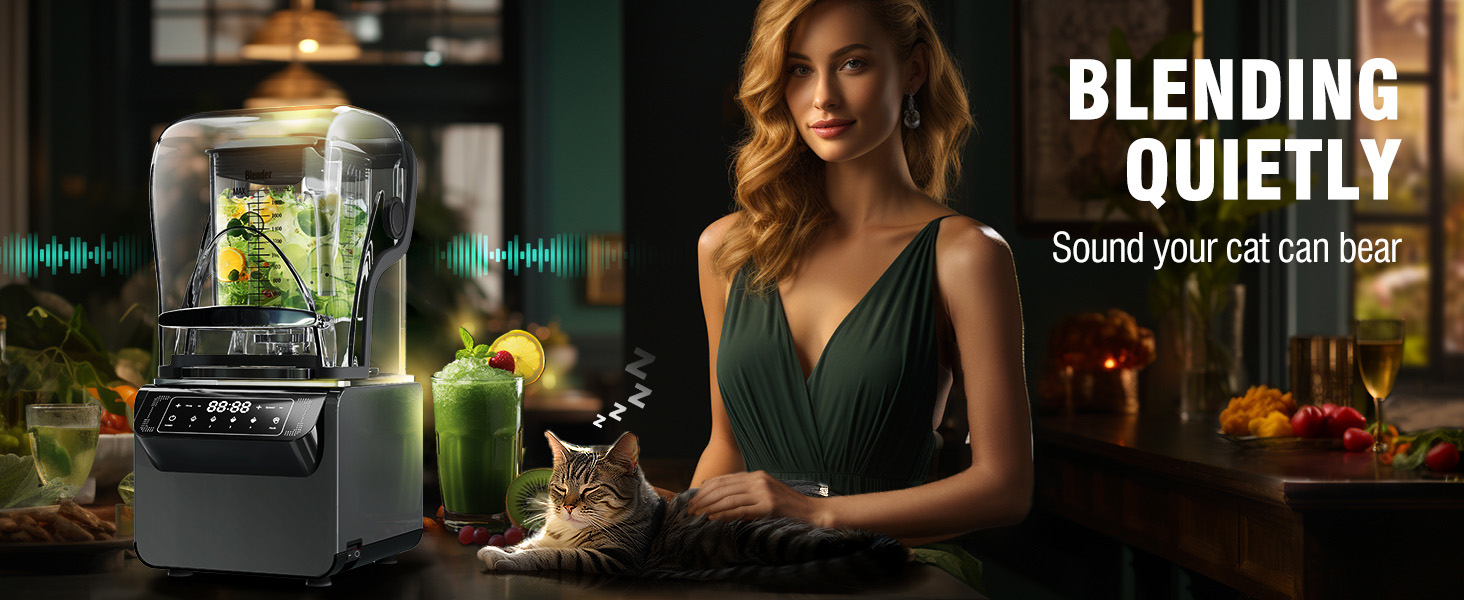 Coffee Shop Professional Equipment Powerful Smoothie Blender With Soundproof Cover