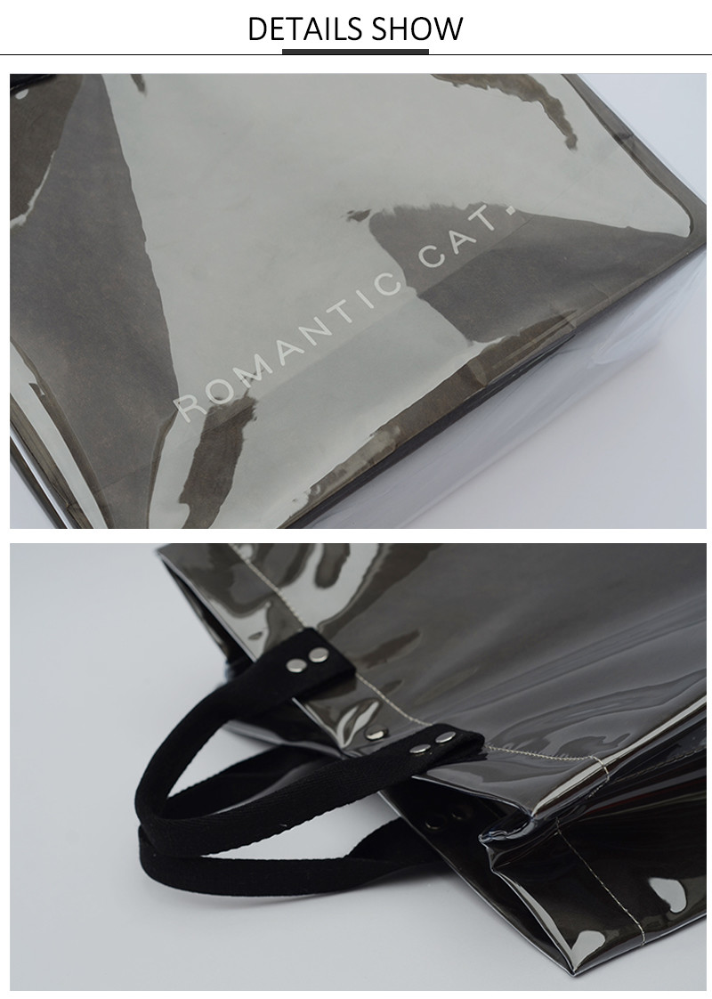 Personalized Grocery L36*D15*H35 Cm Black PVC Handbags