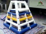 White Blue Floating Water Slide Inflatable Tower / Blow Up Water Toy For Aqua