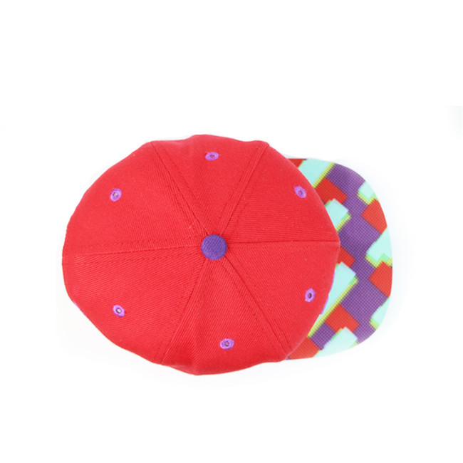 Girls Polyester Fabric Flat Brim Snapback Hats Sublimination Print