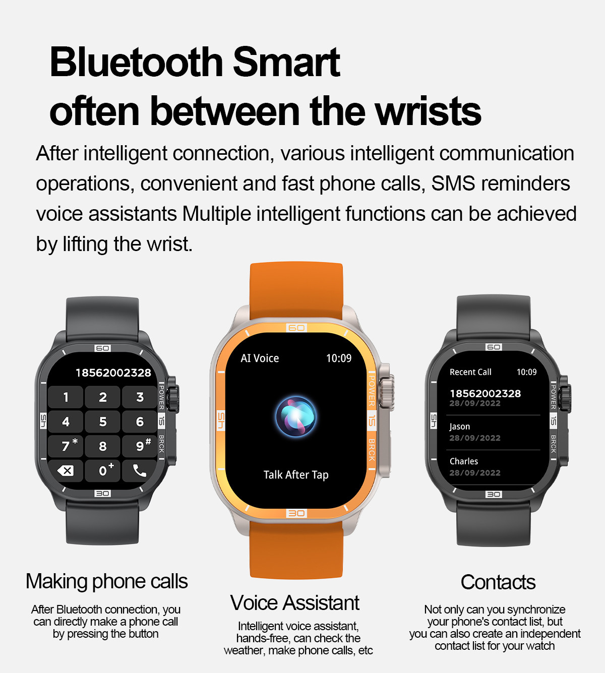 Hk96 Smart Watch High Performance Program Dock Bluetooth Calls Call Reminders Sms App Infomation