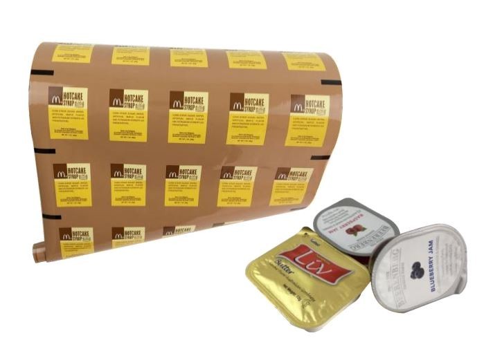 80mic PE Heat Seal Aluminum Foil Roll Film 0.08mm Thickness sauce packing