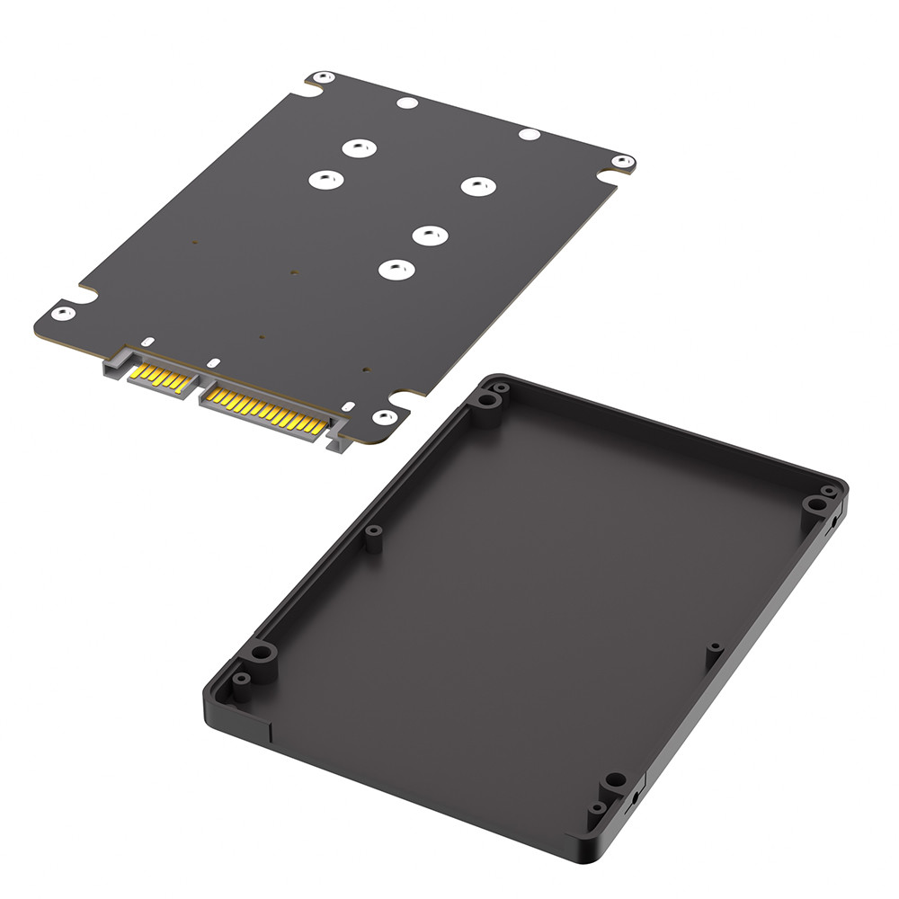 Dual M.2 B Key/B&M Key SSD to 2.5" SATA III Card With Selection Switch Plastic Enclosure