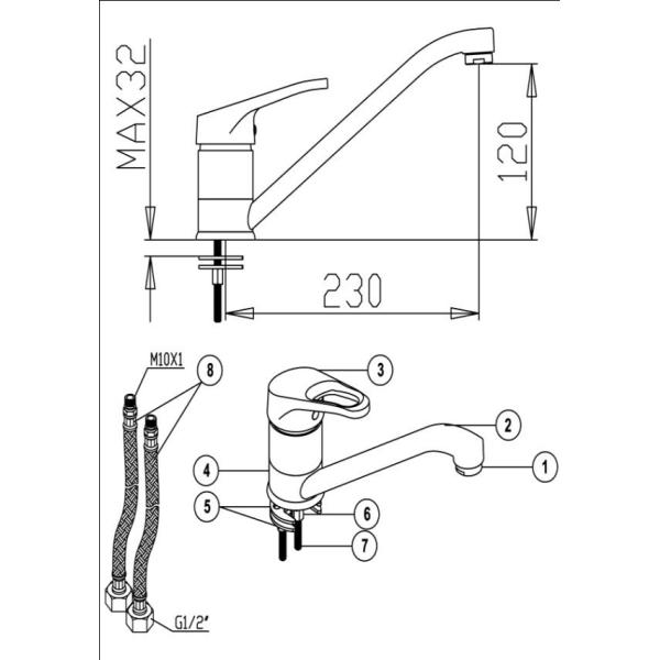 360 Degree Rotated Kitchen Sink Water Faucet Deck Mounted With One Handle