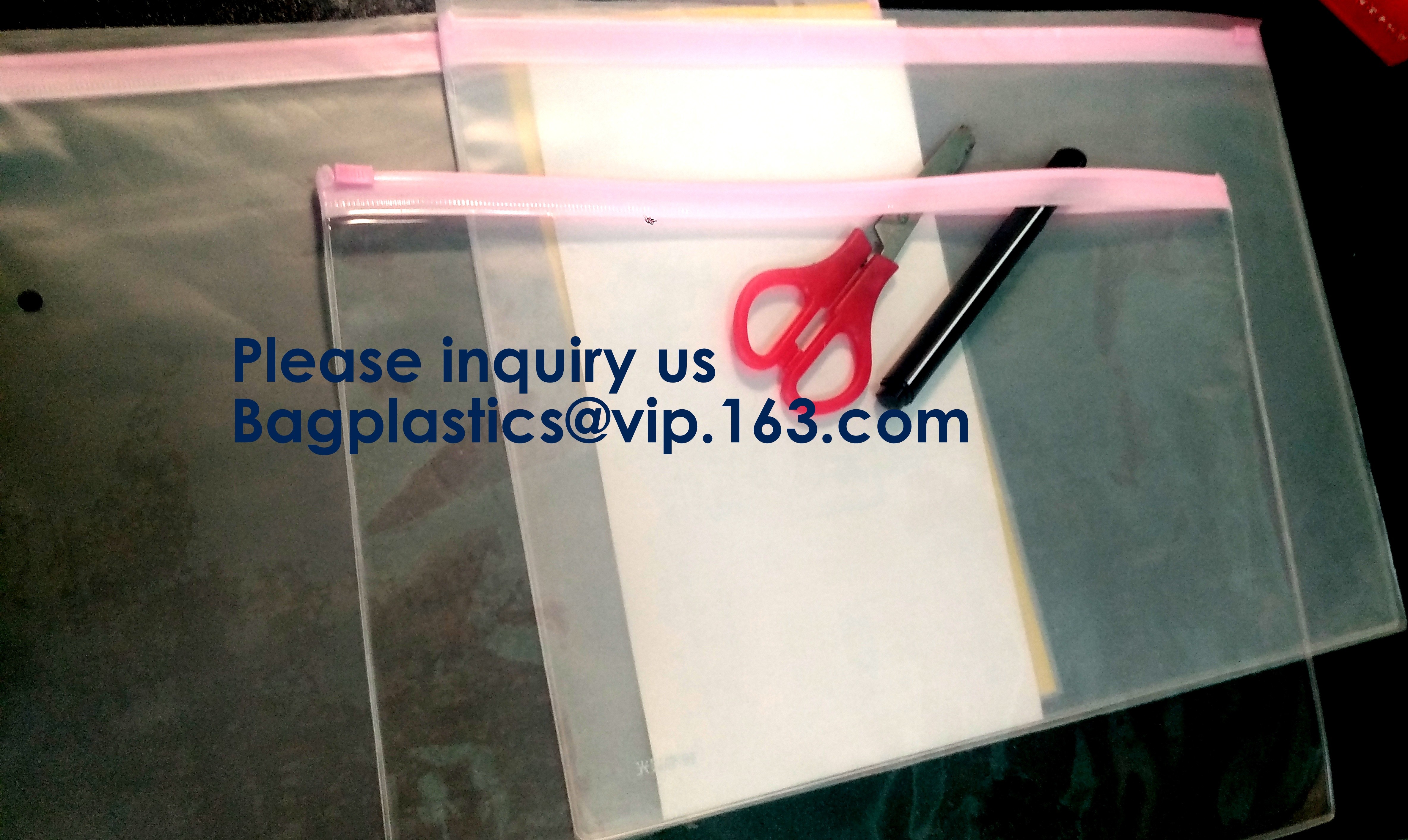 File Packing Bag With Zipper K Zipper File Bag PVC Document Plastic Bag,Zipper Pouch Zipper File Bags File Holders