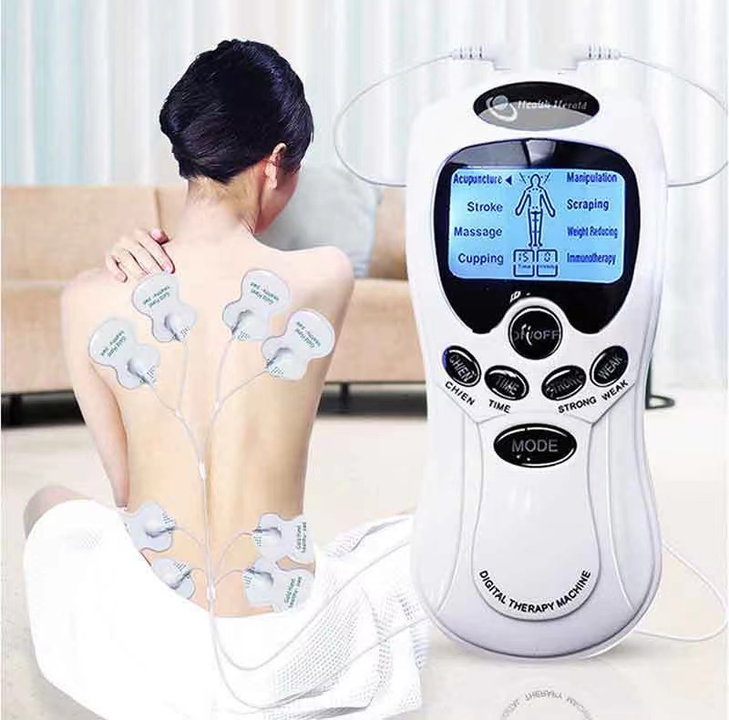 Dual Output Electric Therapy Massager Lightweight EMS Muscle Stimulator TENS Unit