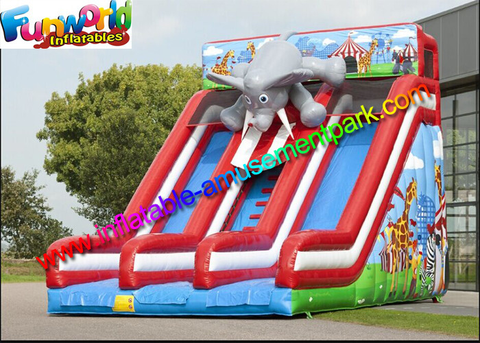 EN14960 Commerical grade inflatable slide , elephant inflatable dry slide with repairt kits