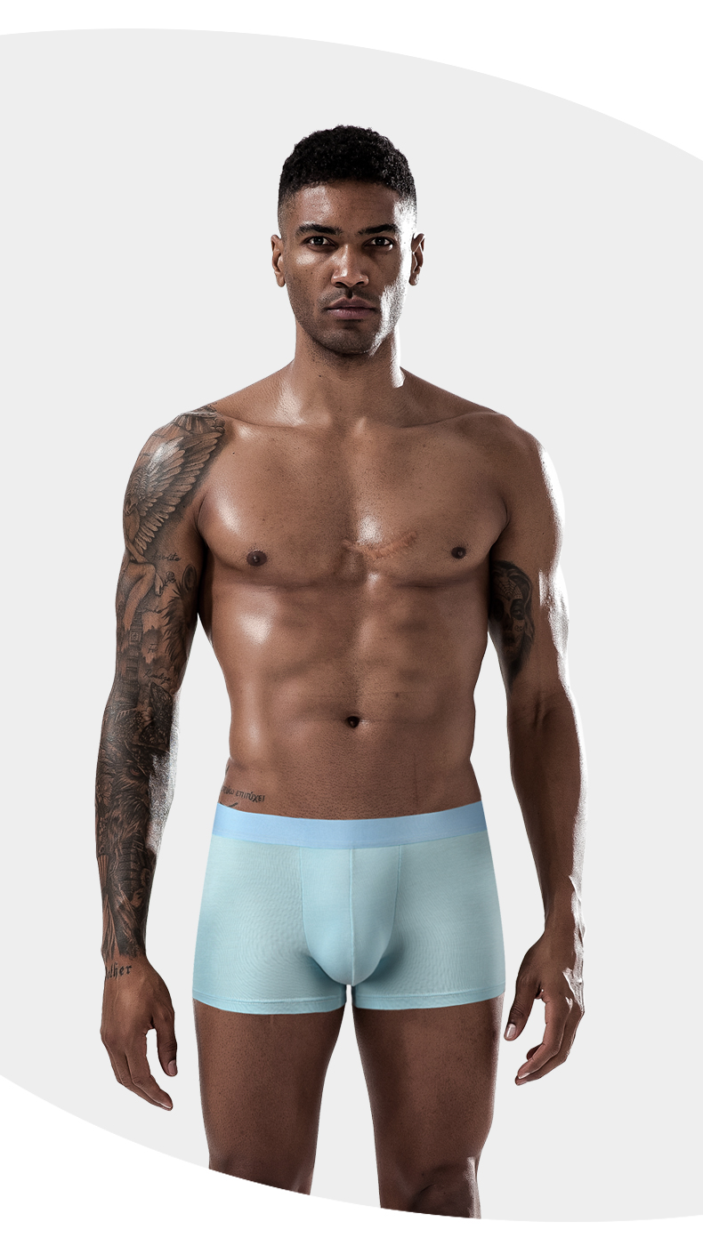Anti-Bacterial Mens Boxer Shorts L-3XL Knitted Plus Men'S Breathable Mesh Underwear