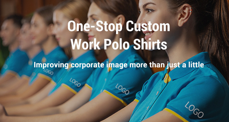 Black Staff Mens Breathable Polo Work Shirts Screen Printing Plain Solid Blue Color