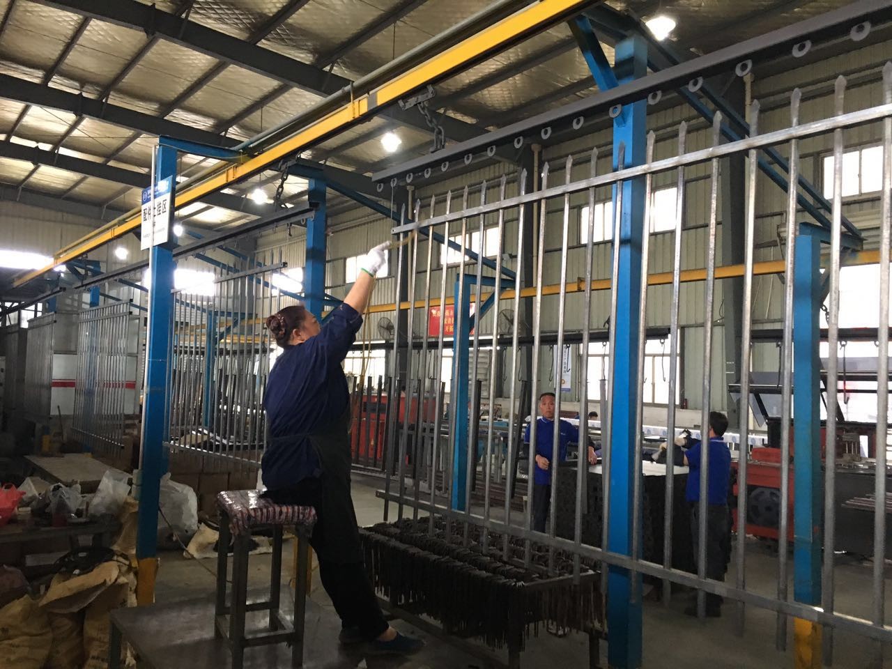 Steel Picket Tubular Fence, Spear Top High-Security Fence 1.8mx2.35m width rails 40mm*40mm
