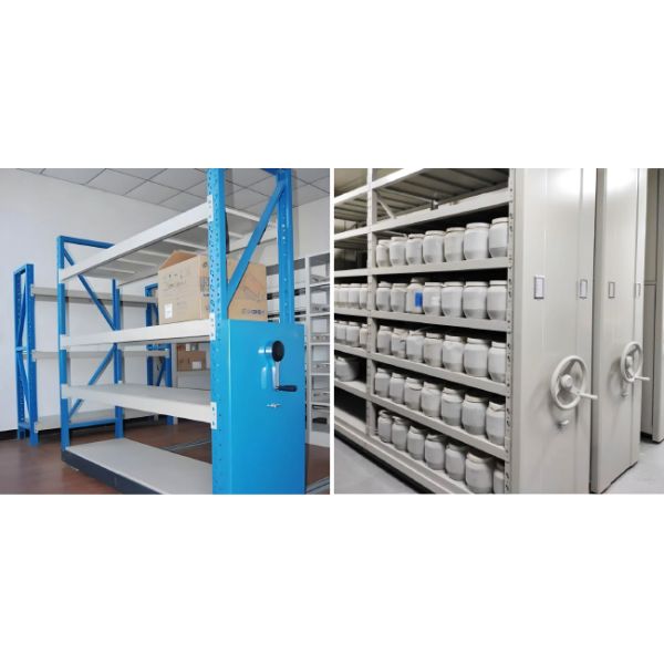 Electric Mobile Shelves Racking Hand Cranked Compact Movable Shelving High-Density Shelves