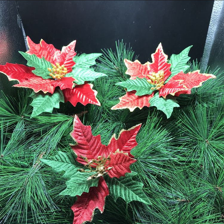 Rongflower Christmas Artificial Flowers Greenery Combo Box Set Silk Flowers Rose for DIY Christmas Red Theme Decoration
