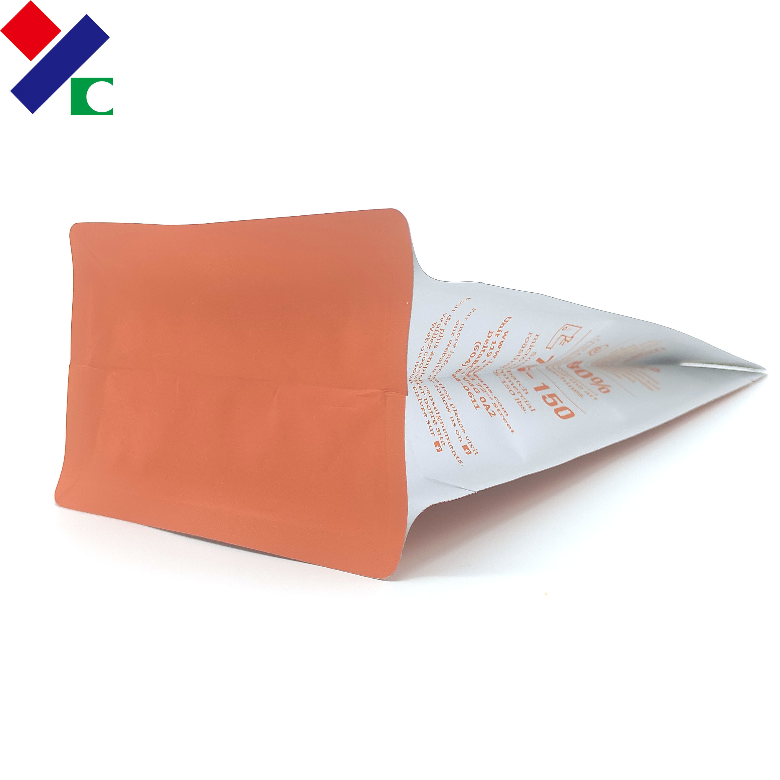 Custom Stand Up Zipper Plastic Coffee Bags With Flat Bottom