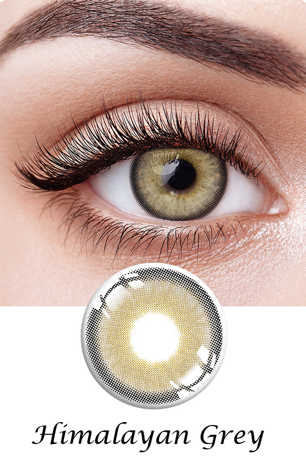 Tricolor Natural Color Contact Lens Circle Yearly Himalaya Grey Brown Blue