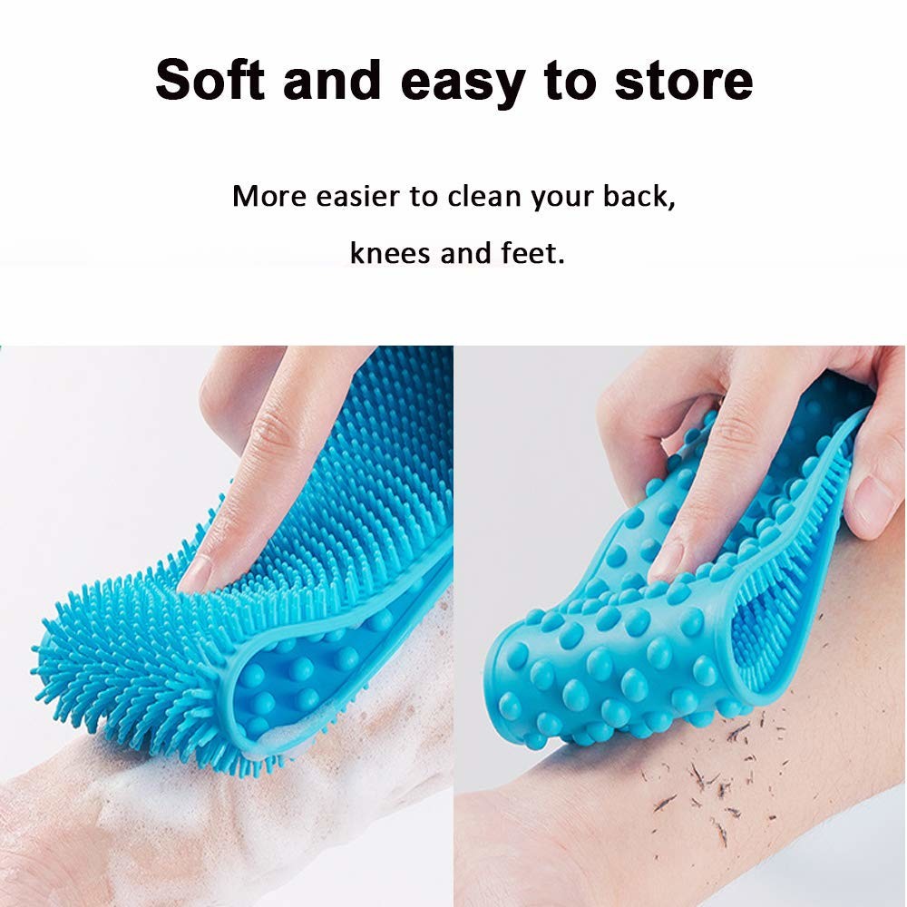Extra Long Exfoliating Silicone Back Scrubber For Shower