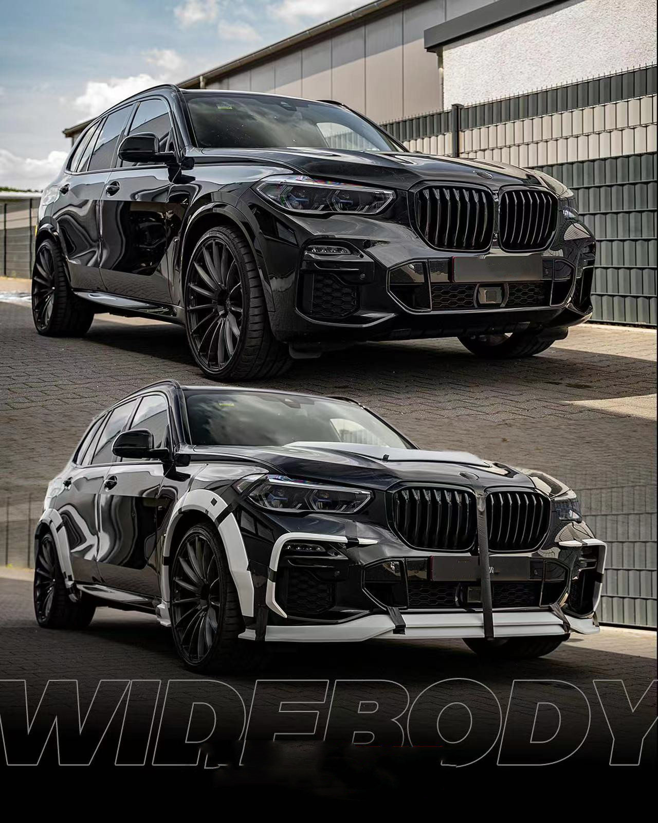 For BMW X5 G05 F95 Carbon Fiber Widebody Kit X5 G05 F95 Carbon Fiber Front Lip Diffuser Spoiler Wide-body Kit