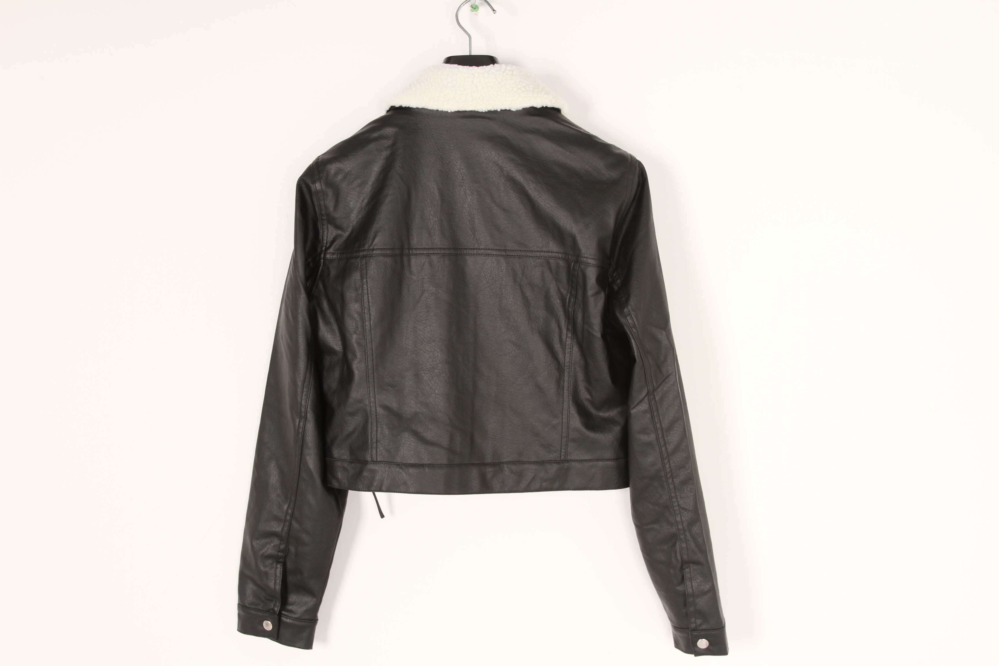 Ladies High quality leather jacket, Women's Leather jacket, Sherpa collar detachable