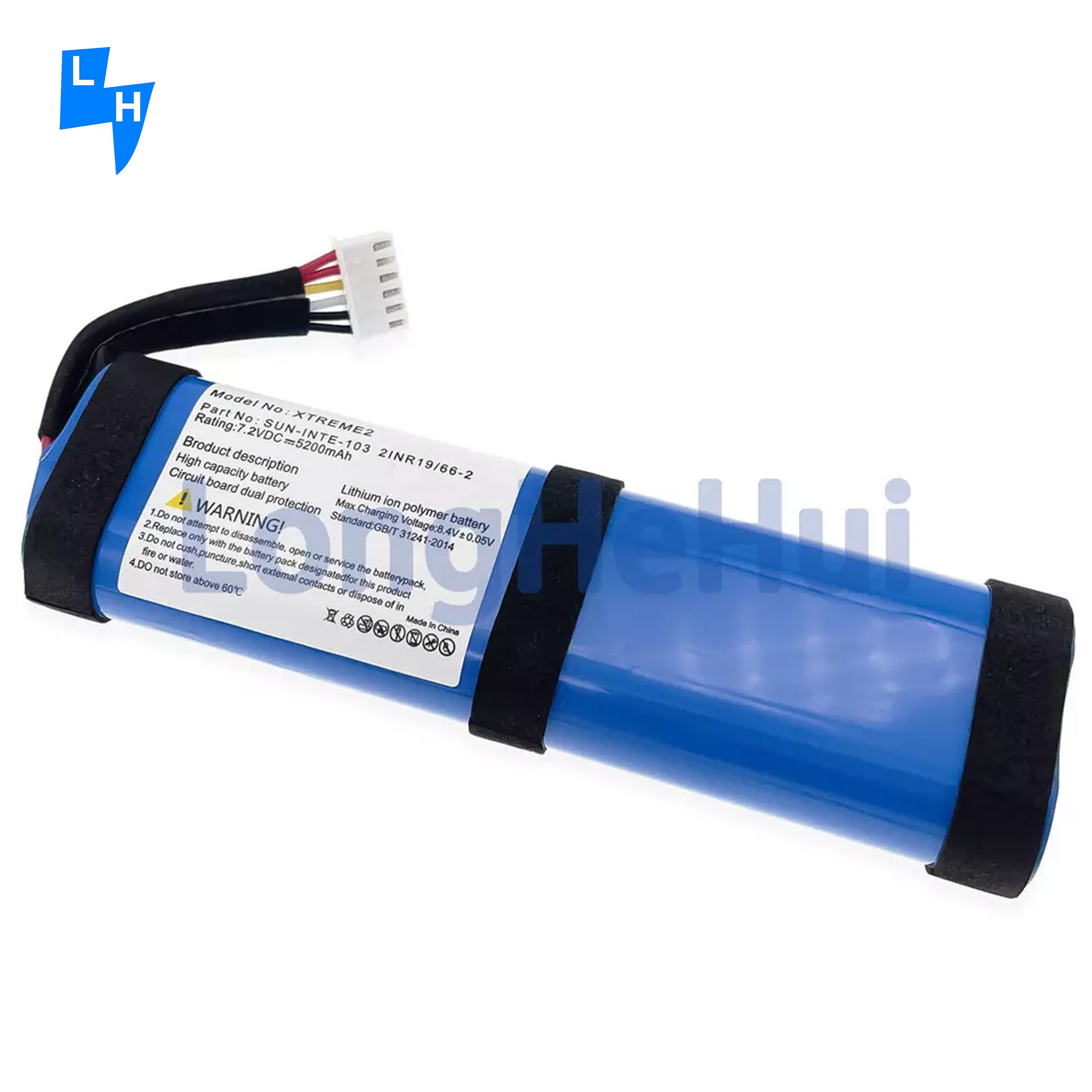 Long Lasting 7.2V 5200mah Battery for JBL-Xtreme Speaker 2INR19/66-2 SUN-INTE-103