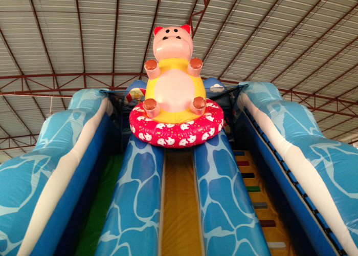Amusement Park Custom Made Inflatables Slide High Slide Colorful 6 X 9 X 6m