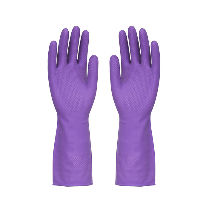 Cotton Flocklined Kittchen Rubber Gloves Latex Gloves For Household Work
