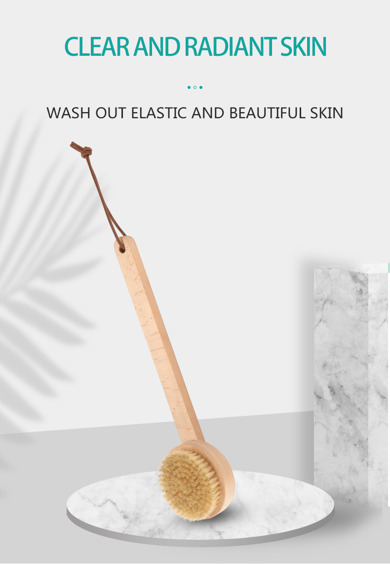 Body Brush Vegan Round Natural Skin Dry Massage Shower Brush for Spa