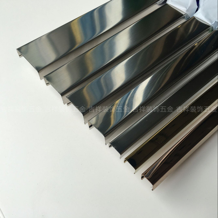 SS 304 Metal brush mirror U type stainless steel tile trim for decoration