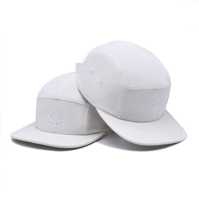 5-panel flat brim hat with fashionable sun shading and adjustable sports hat for summer