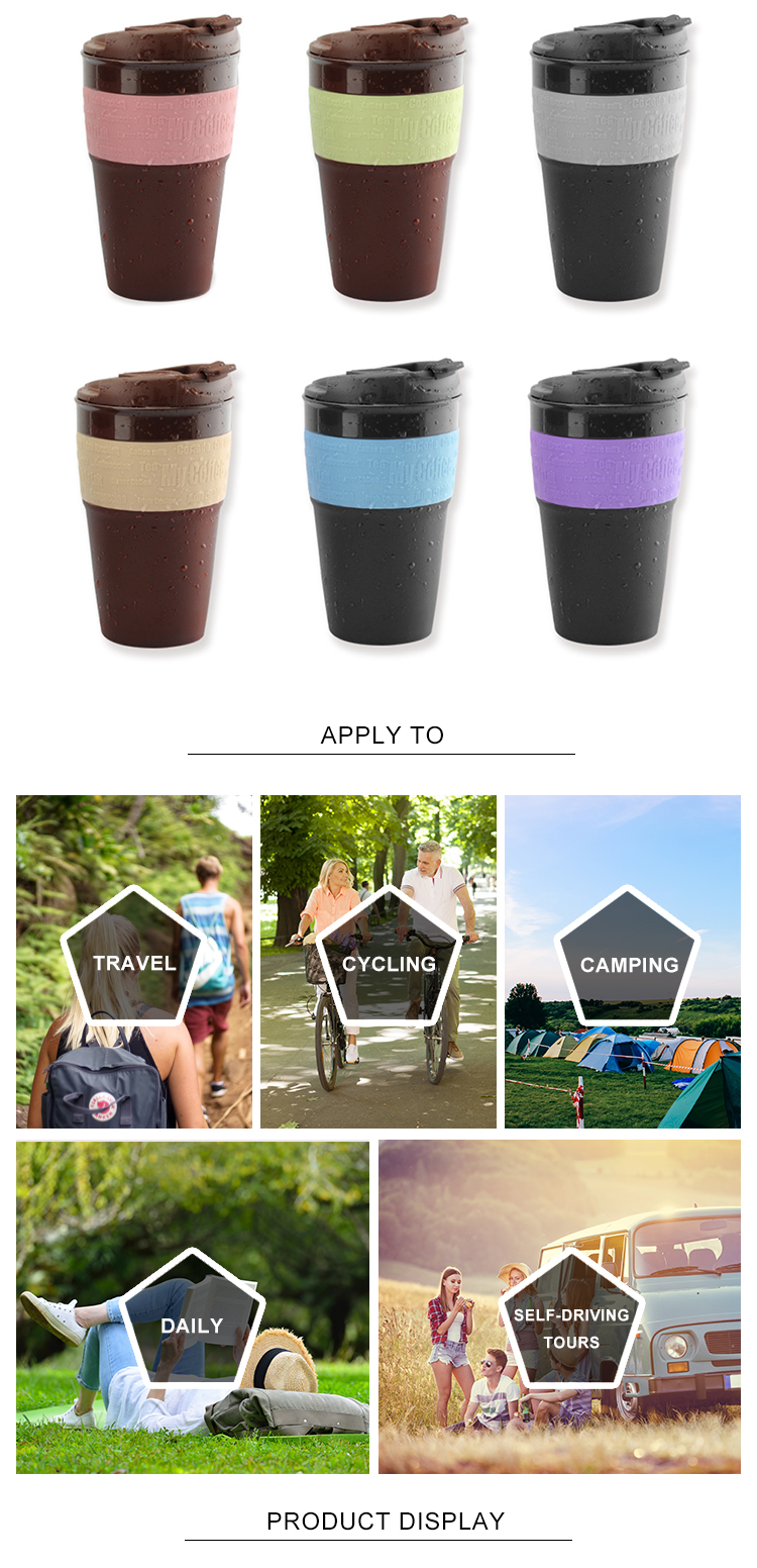 350ml Heat Resistant Silicone Foldable Coffee Cups With Lid