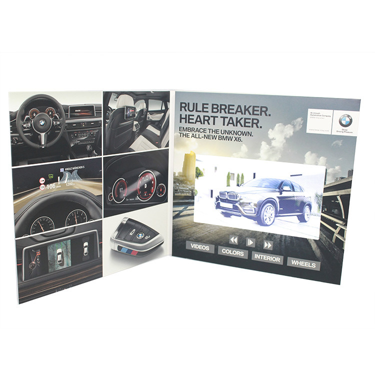 VIF 2018 Promotion Gift Video Greeting Book Card Customimed LCD Video Brochure 7 inch 512M For Business