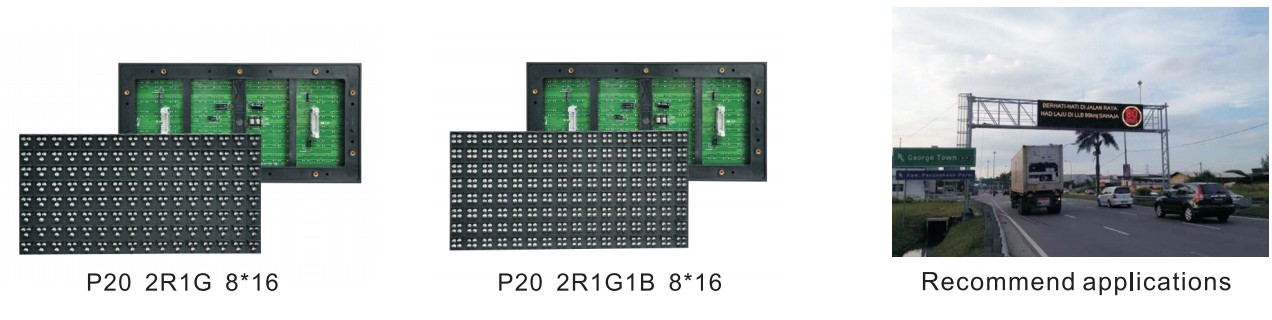 Highway Gantry Traffic Display LED Module P20 P25 P16 with Waterproof Pixel Pitch