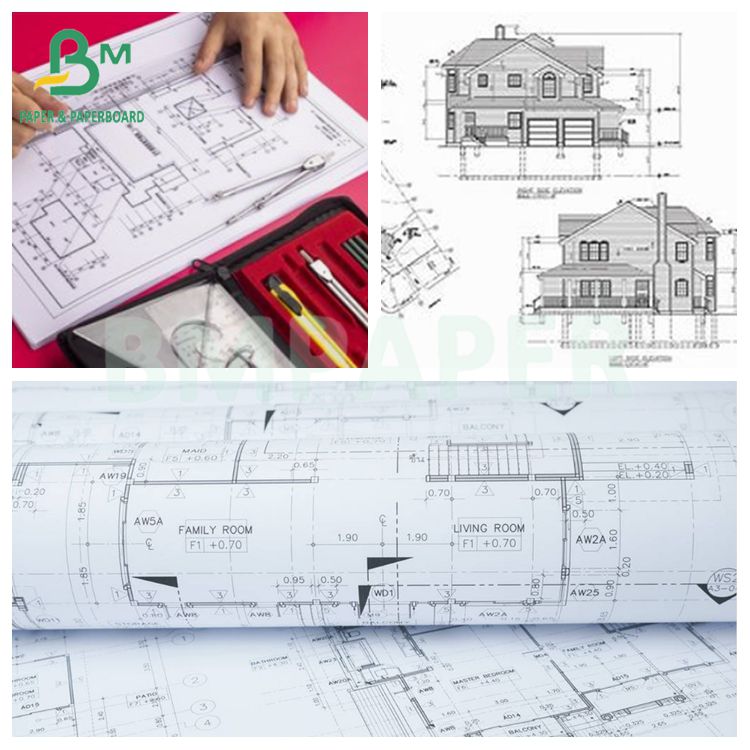 Recyclable Good Printing Effect 80 GSM CAD Design Depiction Paper