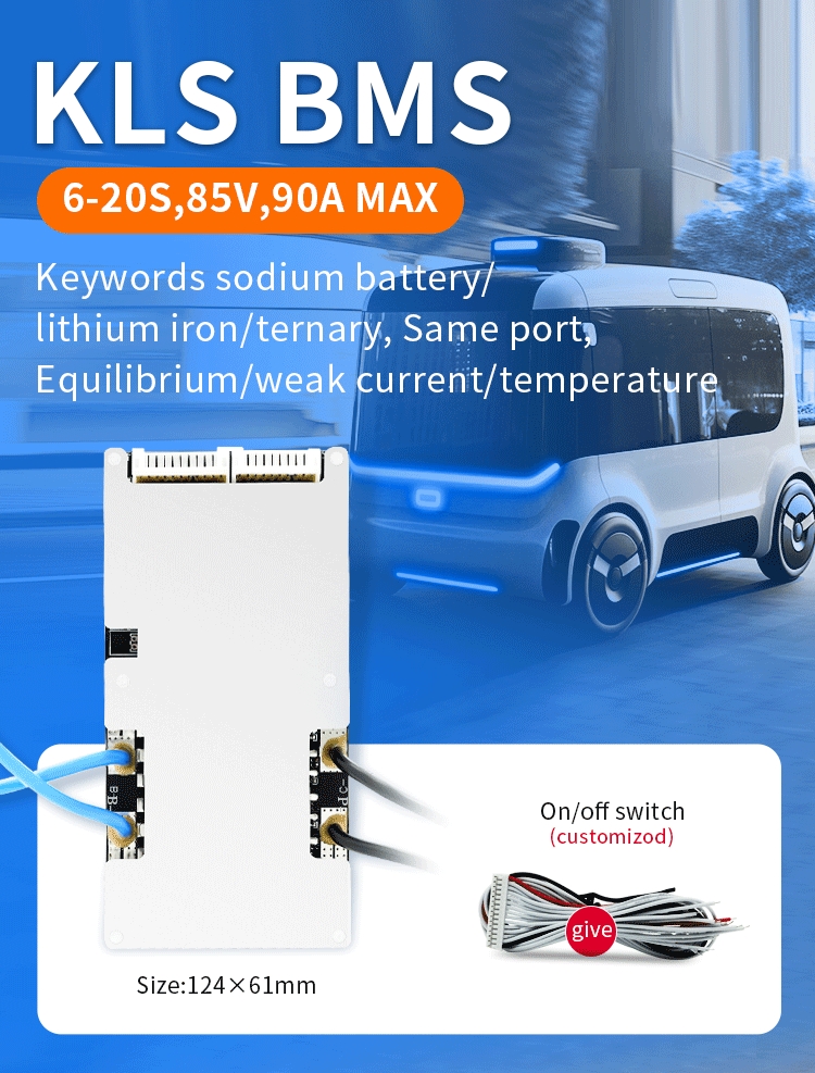 KLS Li-Ion Lifepo4 NMC Sodium Ion Battery BMS 6S-20S 10A-90A With Balance