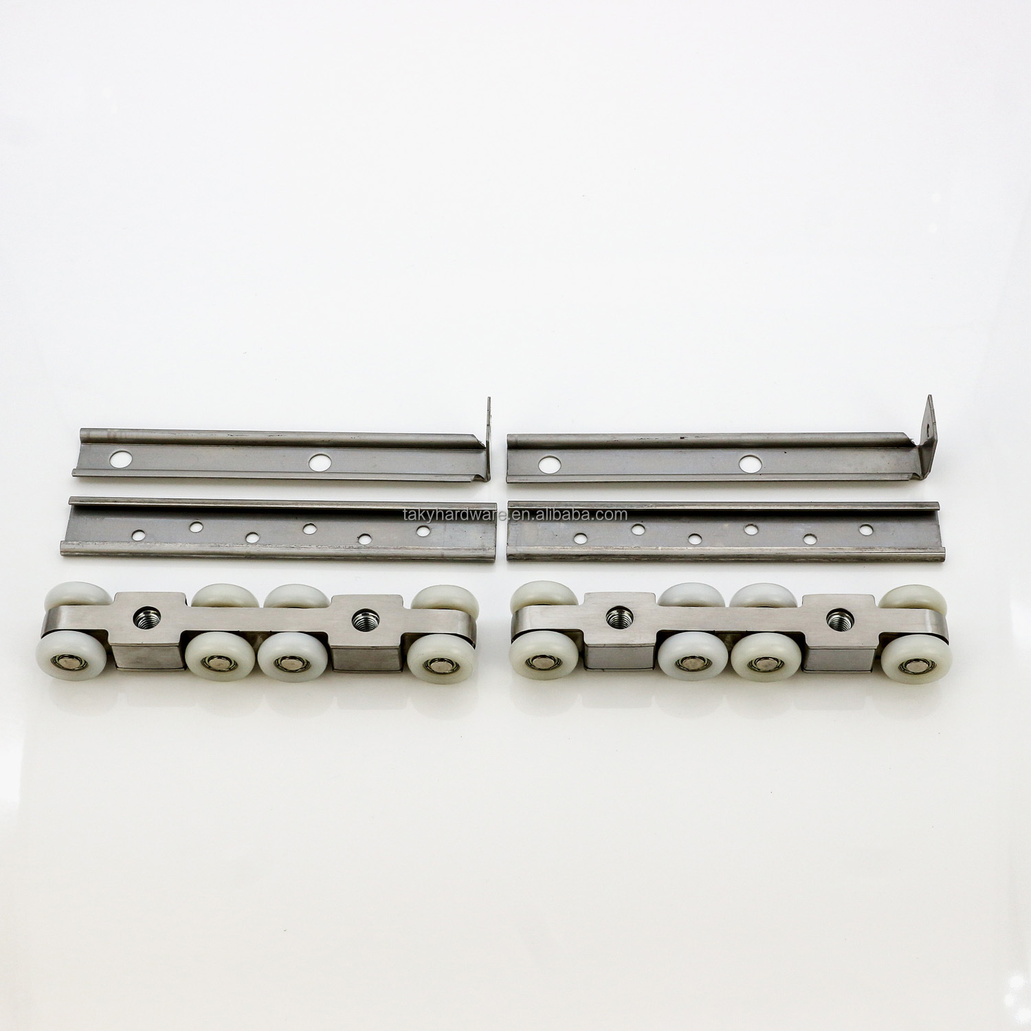 Double Soft Closing 8 Wheel Sliding Door Pulley Hardware for Modern Furniture Wardrobe