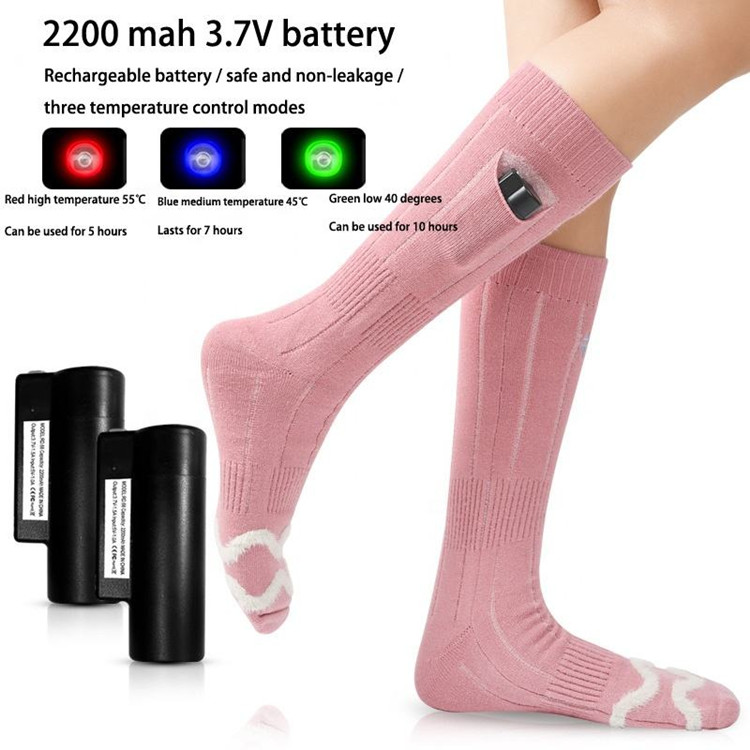 Unisex OEM service Winter Heated Socks Carbon fiber Fleece Lining