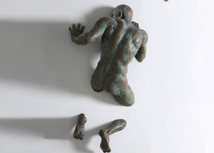 ODM Wall Decoration Bronze Man Sculpture 150cm High