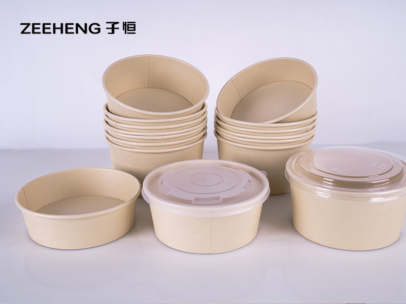 32oz Disposable Takeaway Bamboo Pulp Paper Salad Bowls
