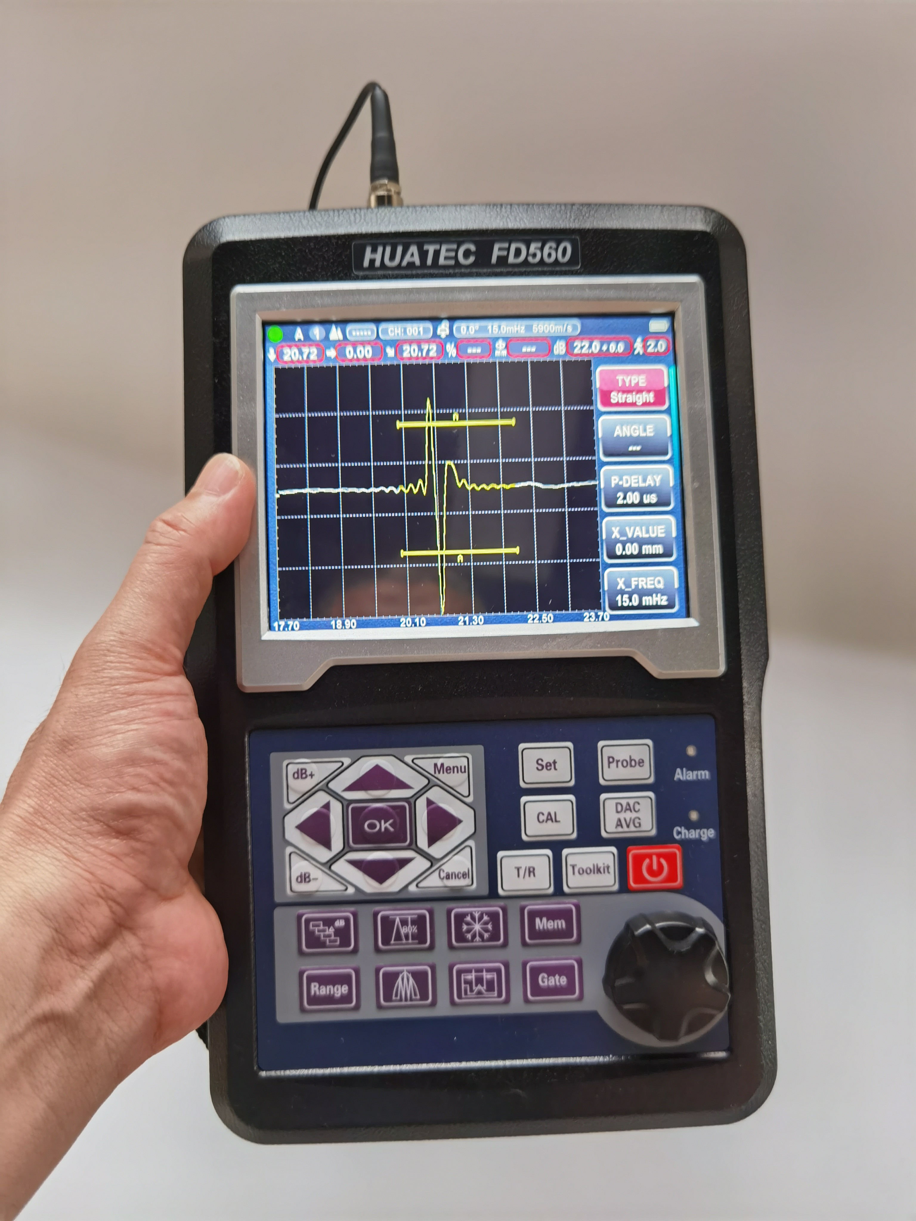 240 VAC Blue Tooth Connection Ultrasonic Flaw Detector 0-10000 Mm Range Fd560