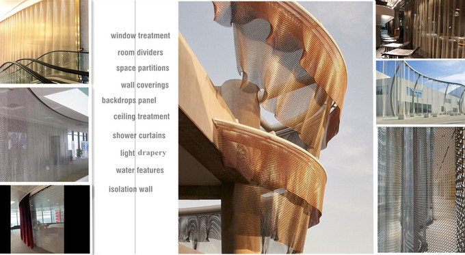 7mm And 12mm Stainless Steel Ring Mesh Curtain For Space Decoration