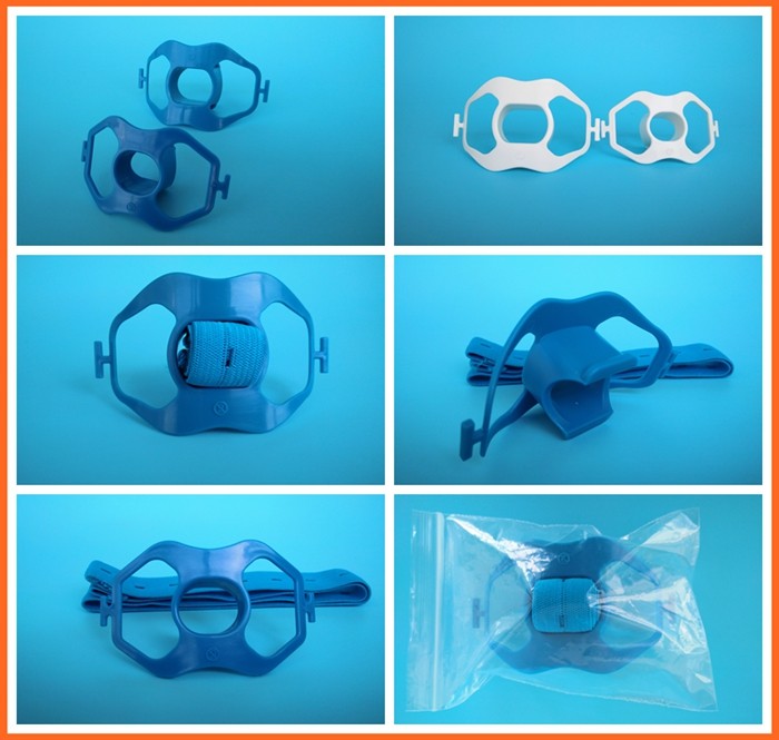 Bite block for endoscopy with CO2/O2 ports & teeth guard