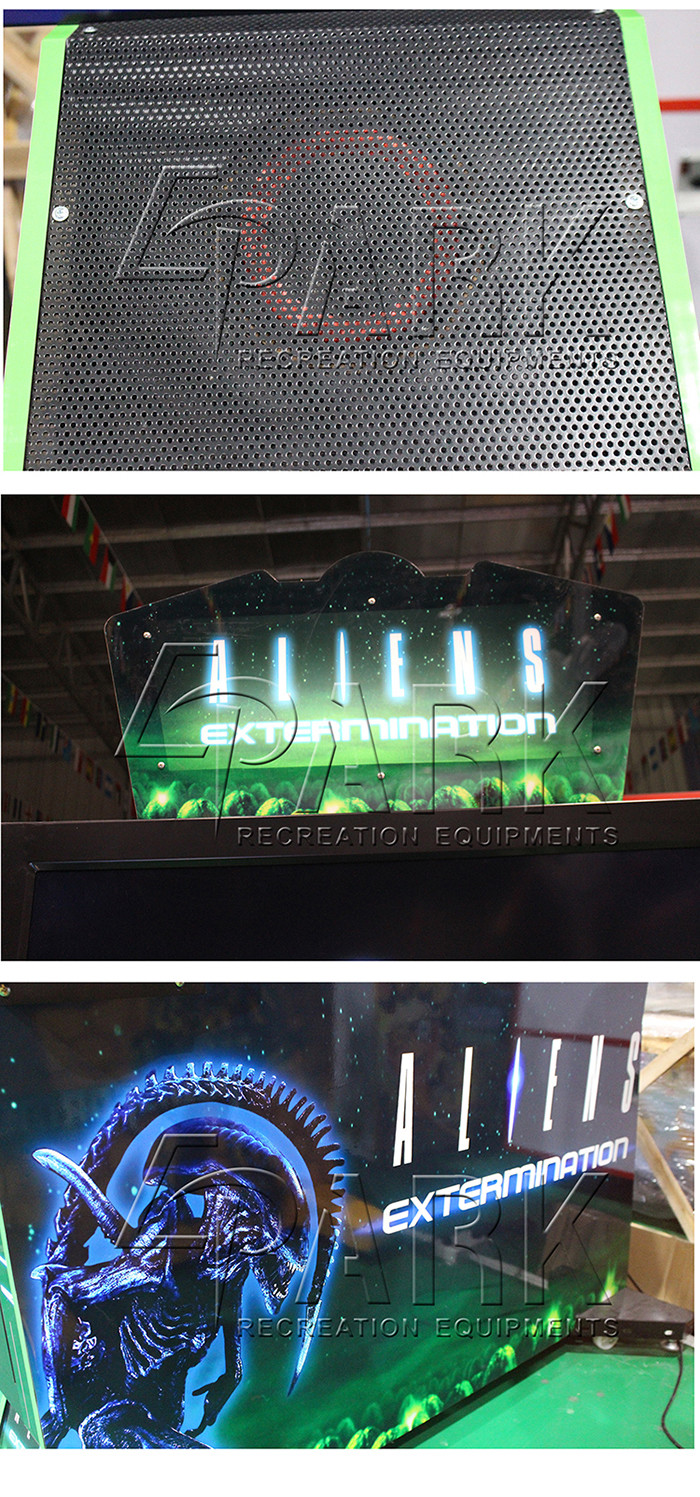 42" Aliens Extermination coin pusher shoot game machine simulator game machine