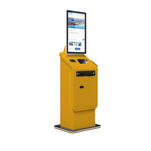 High Resolution Floor Standing Touch Kiosk for Bill Payment Self Service Cash Recycle Machine with Automatic Ticket Printer