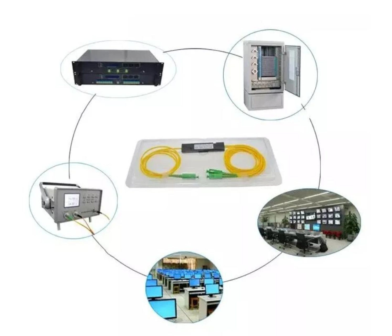 Fiber Optic Equipment FBT Splitter 1*2 SC/APC Connectors for -40- 85C Temperature Range