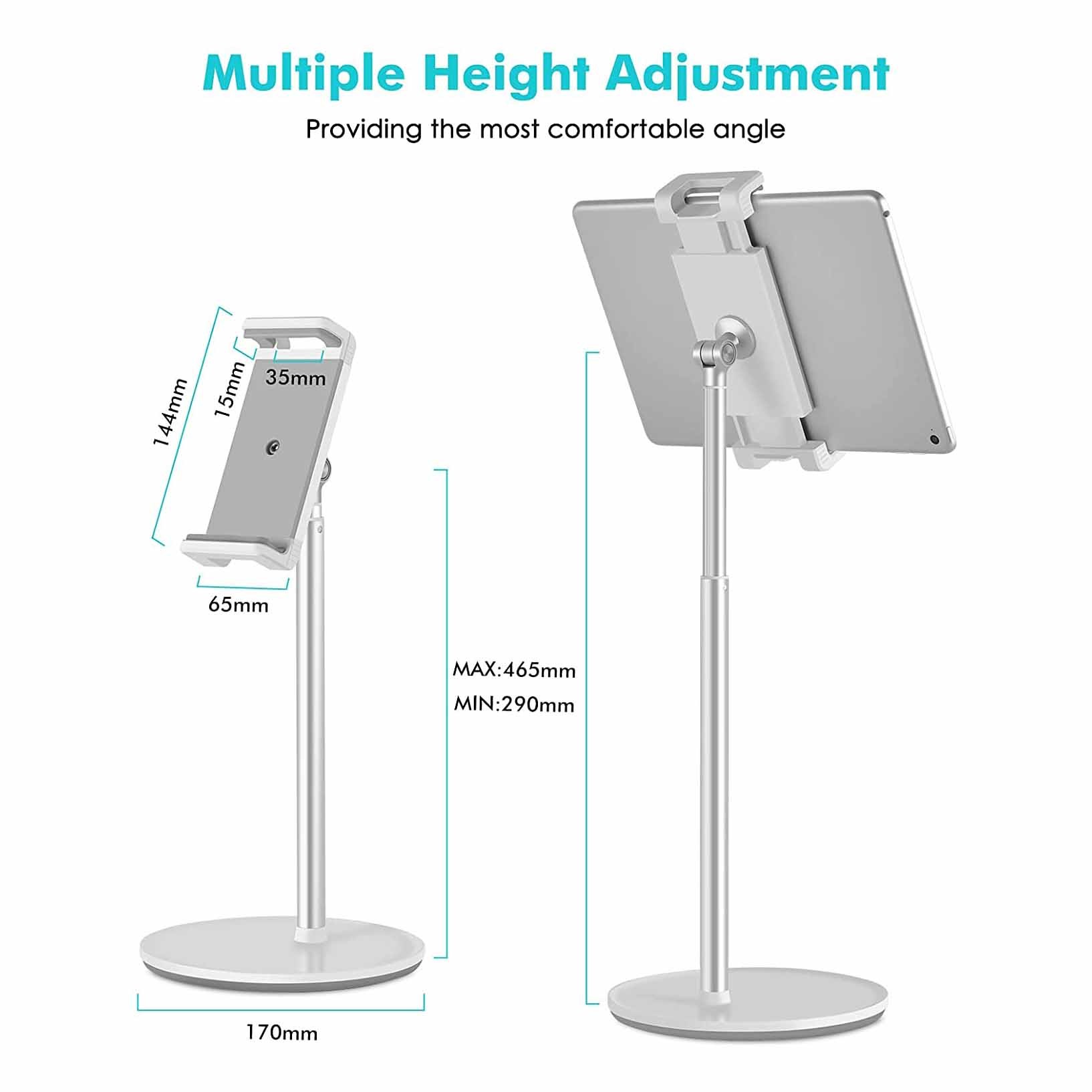 360 Swivel Folding Desktop Phone Stand Anti Slip 144mm For Ipad