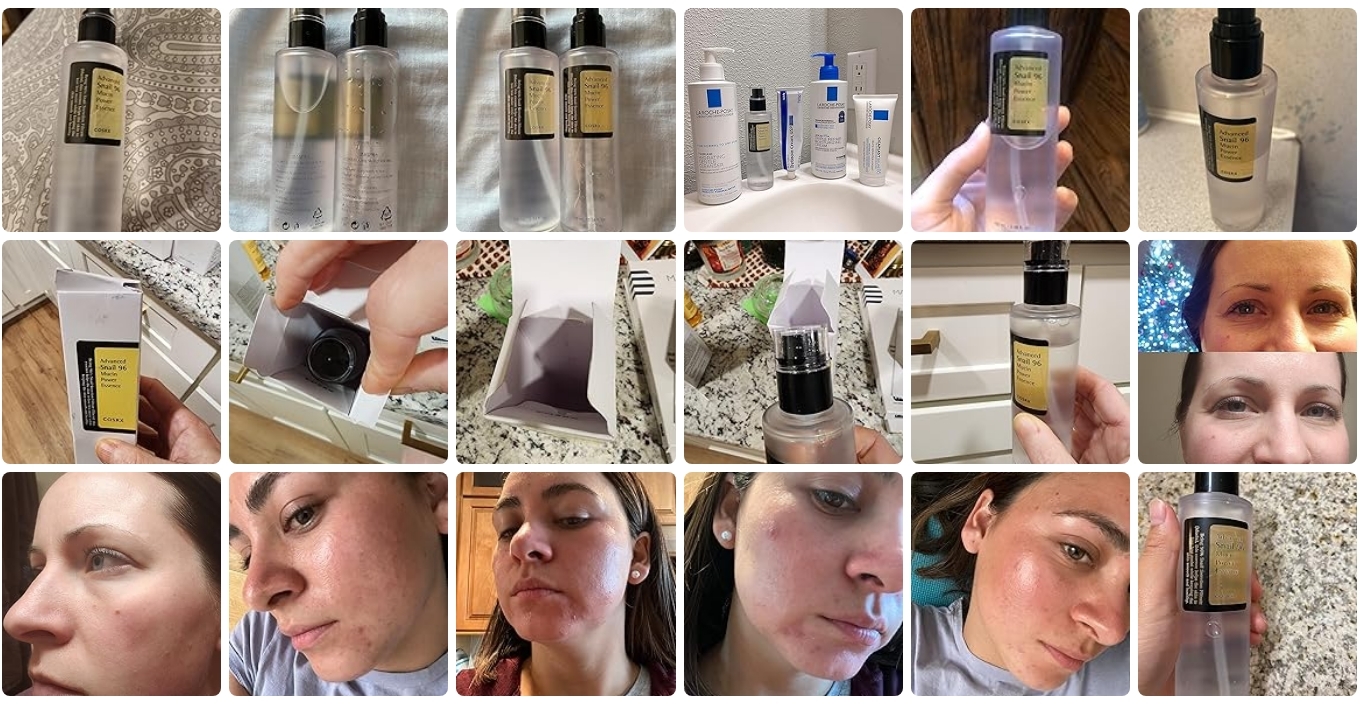 Hydrating Moisturizing Face Serum Snail Mucin 96% Power Repairing Essence 3.38 Fl.Oz 100ml