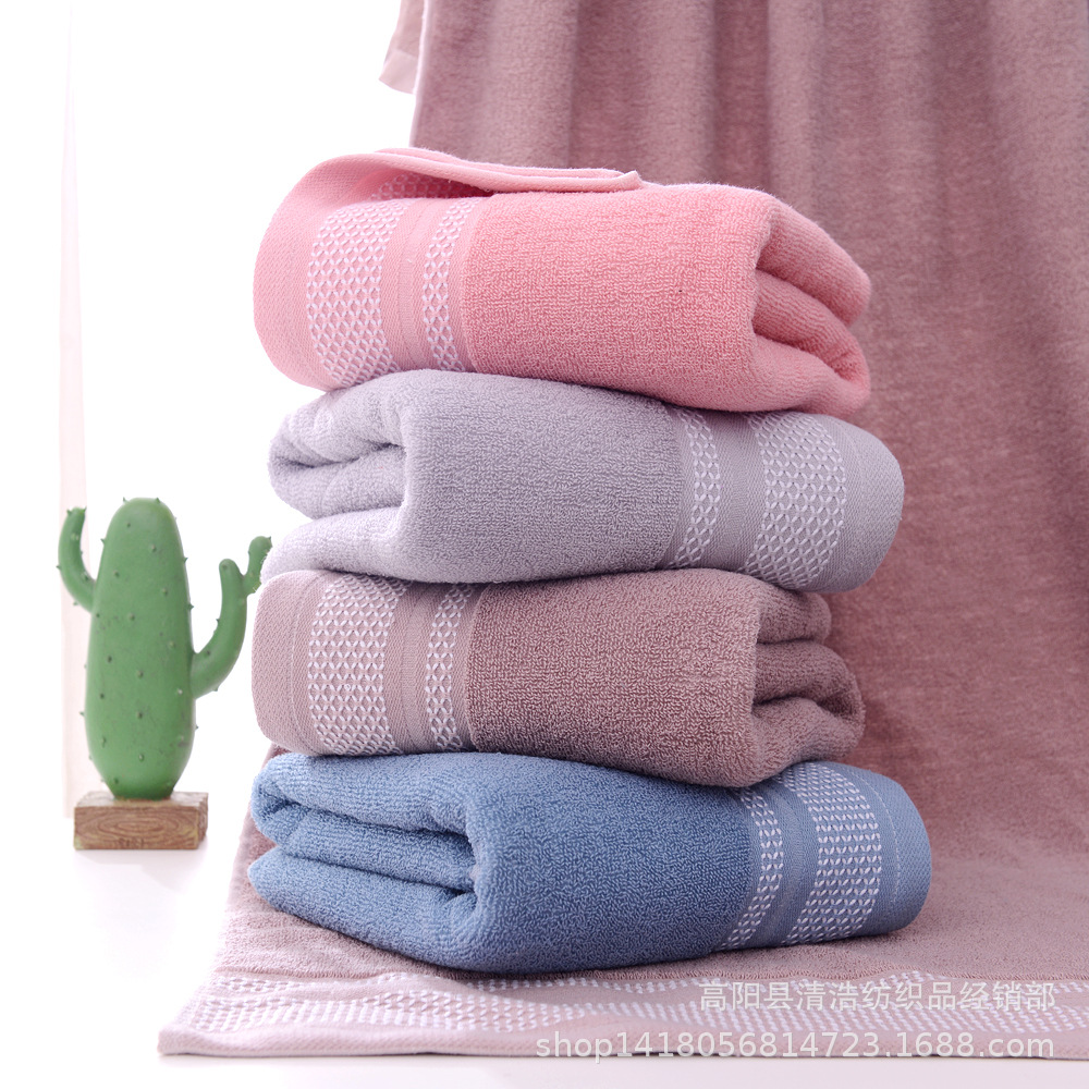 Solid Color Bath Towel for Adults Customized Logo Advertising High Absorbent Chest Wipe