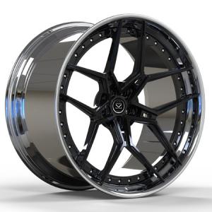 China Polished Black 22 Inches BMW M8 2 Piece Forged Wheels on sale